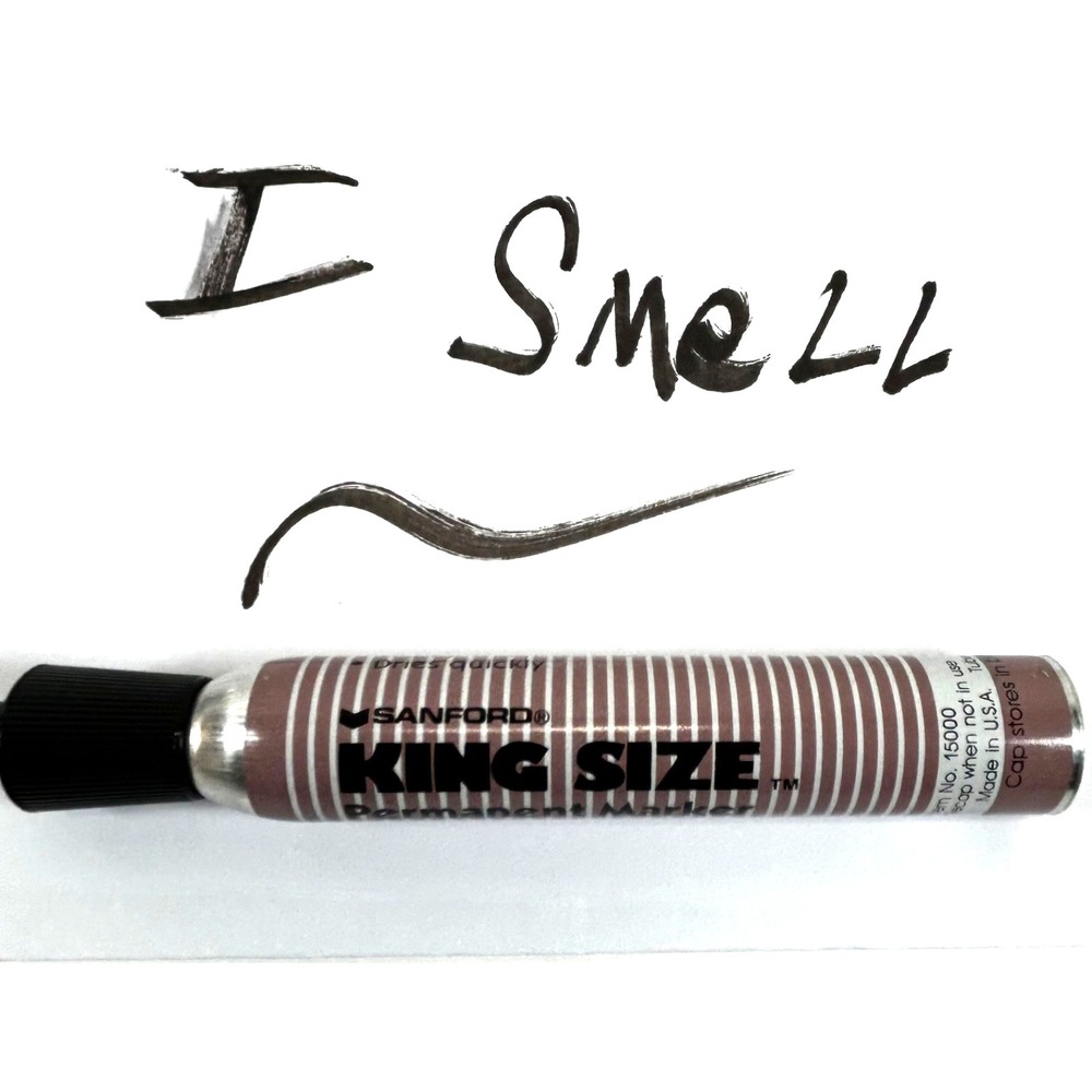 One Vintage Sanford King Size Permanent Marker Smelly #15000 Black Ink NOS WORKS